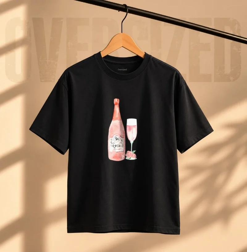 Camiseta Rosé Elegante - Camiseta Oversized
