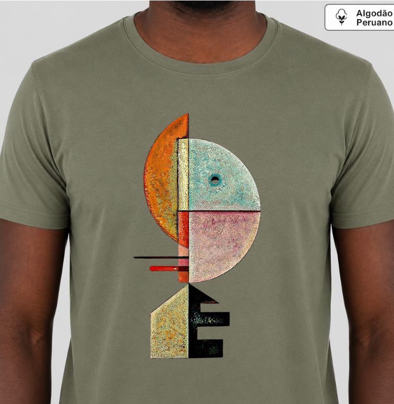Camiseta Kandinsky | Arte Abstrata Moderna | Algodão Peruano Premium | Design Minimalista