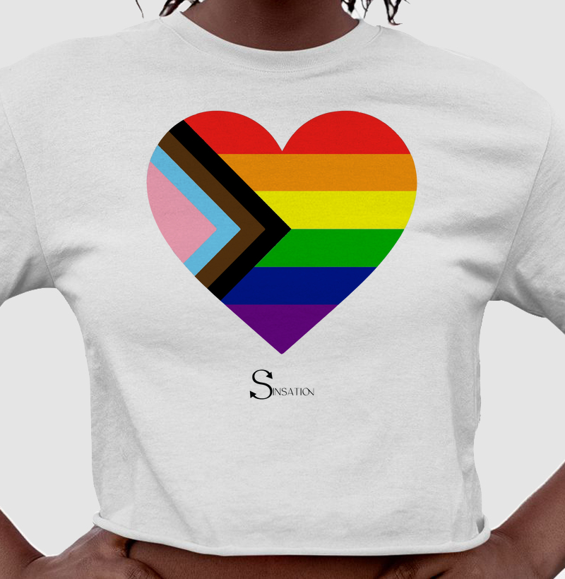 Cropped - Orgulho - Coração Flag