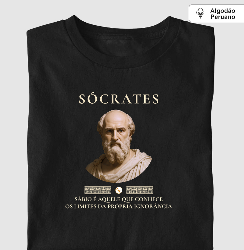 Camiseta Limites da Ignorância - Sócrates - Estampa filosófica Intelectual