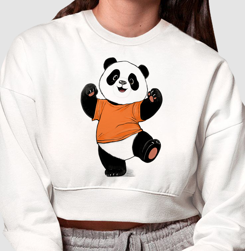 Cropped Moletom Panda, Pandinha