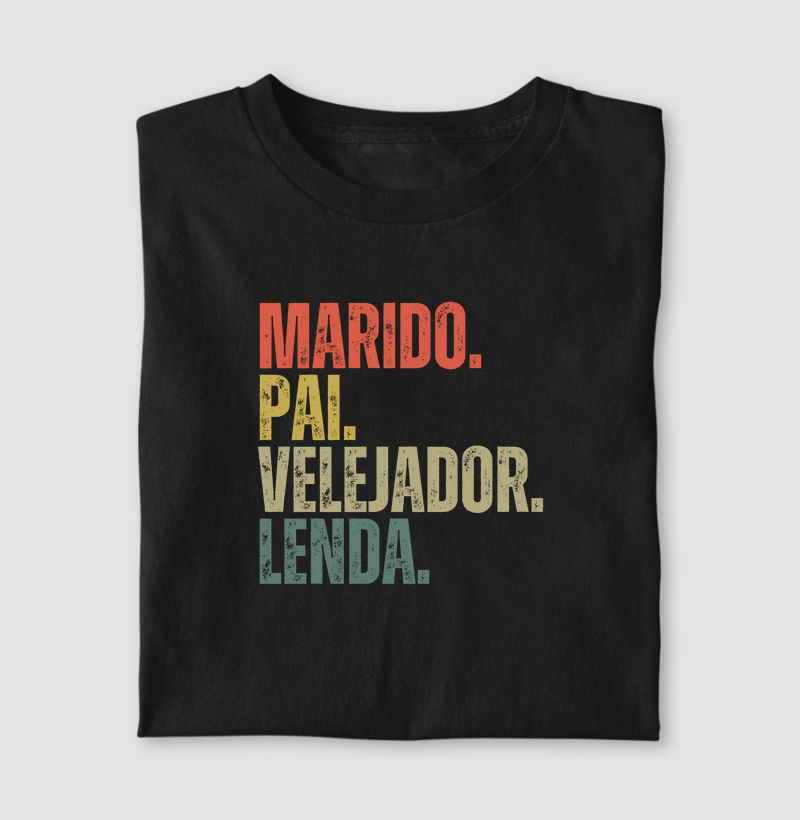 Camiseta de dia dos pais - Marido pai velejador lenda - Algodão 30.1 