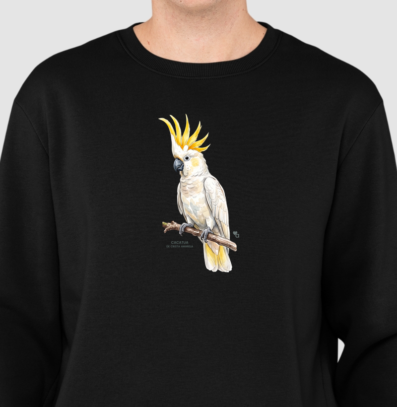 Aves - Cacatua de crista amarela - Moletom Suéter