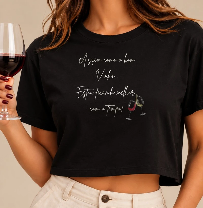 Camiseta Melhor com o Tempo - Cropped