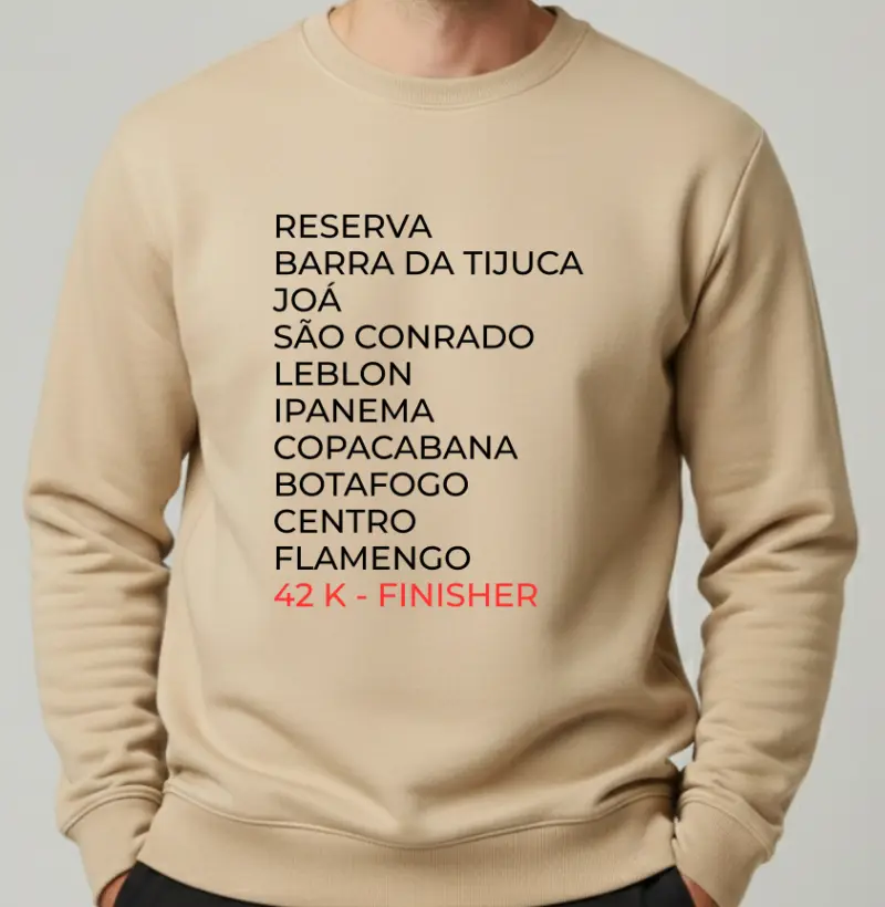 Moletom Maratona - Percurso Maratona Rio 26