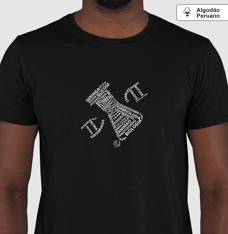 Camiseta Biologia Palavras algodão peruano 