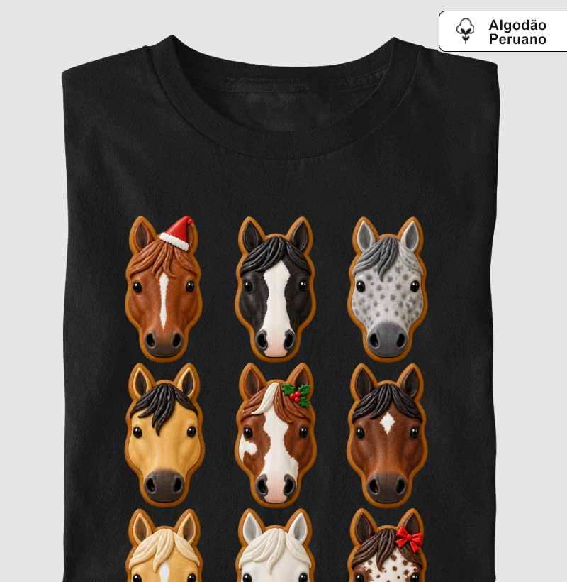 Biscoito de cavalo PREMIUM  - Camiseta Algodão Peruano