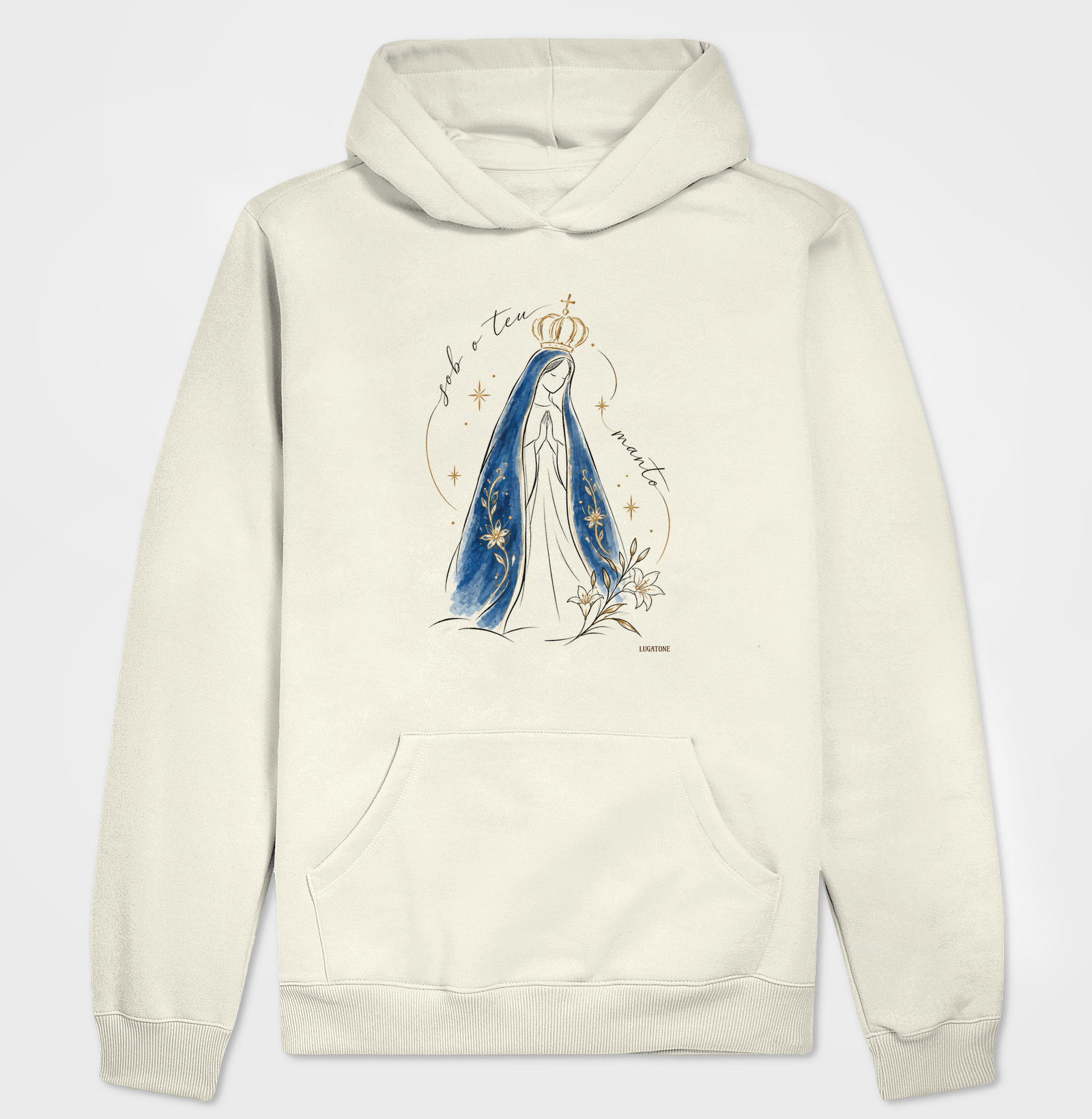 Sob o Teu Manto Aquarela - Hoodie Moletom