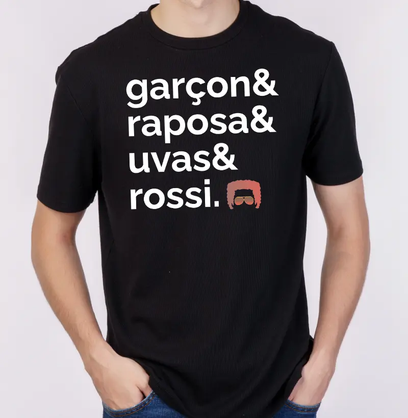 Camiseta Masculina RR Garçon&Raposa&Uvas Preta/Colorida