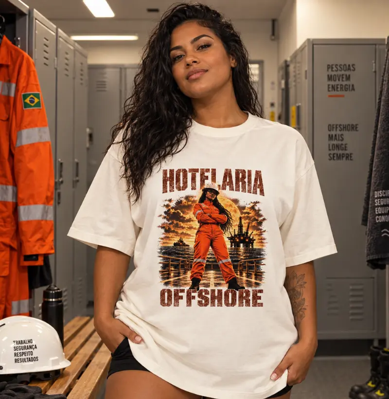 Mulheres da Hotelaria Offshore - Camiseta Oversized