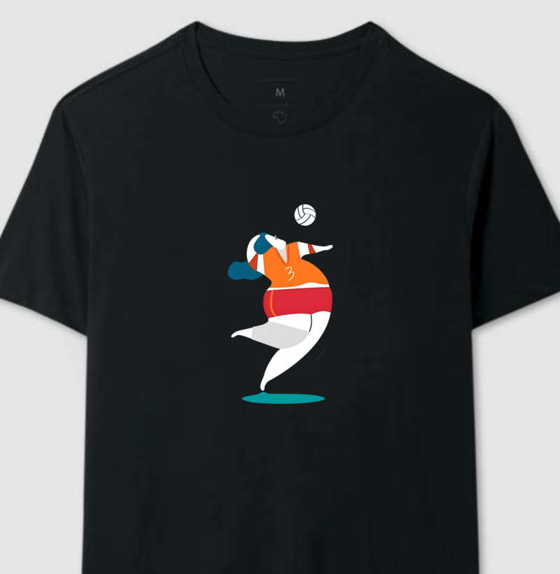 Camiseta Voleibol Desenho Animado