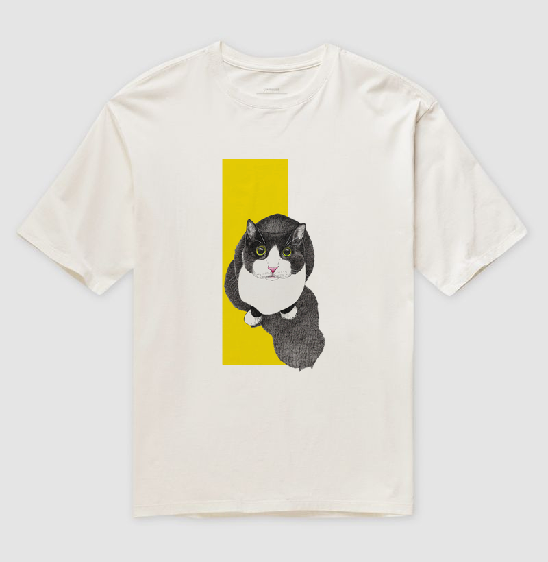 Camiseta Oversized Gato