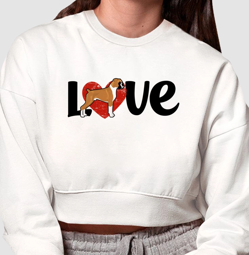 Moletom Cropped Boxer Love