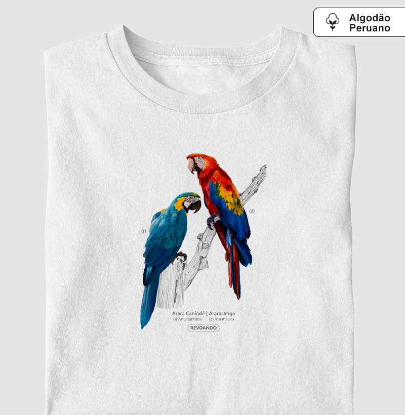 Aves do Brasil - Arara Canindé e Araracanga - Algodão Peruano