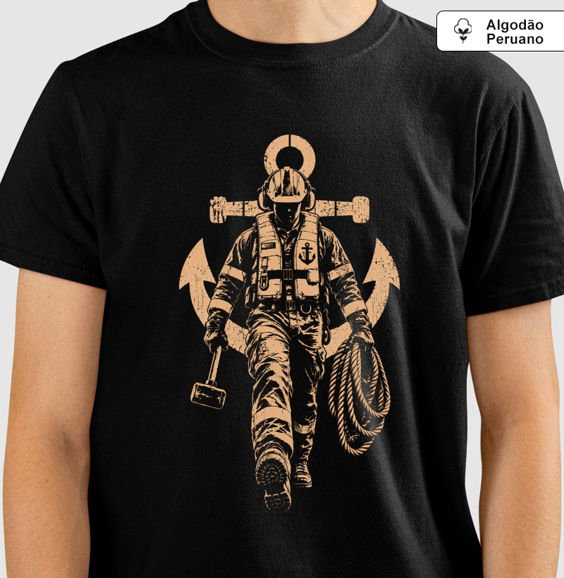 Convés Marinha Stencil - Camiseta Algodão Peruano