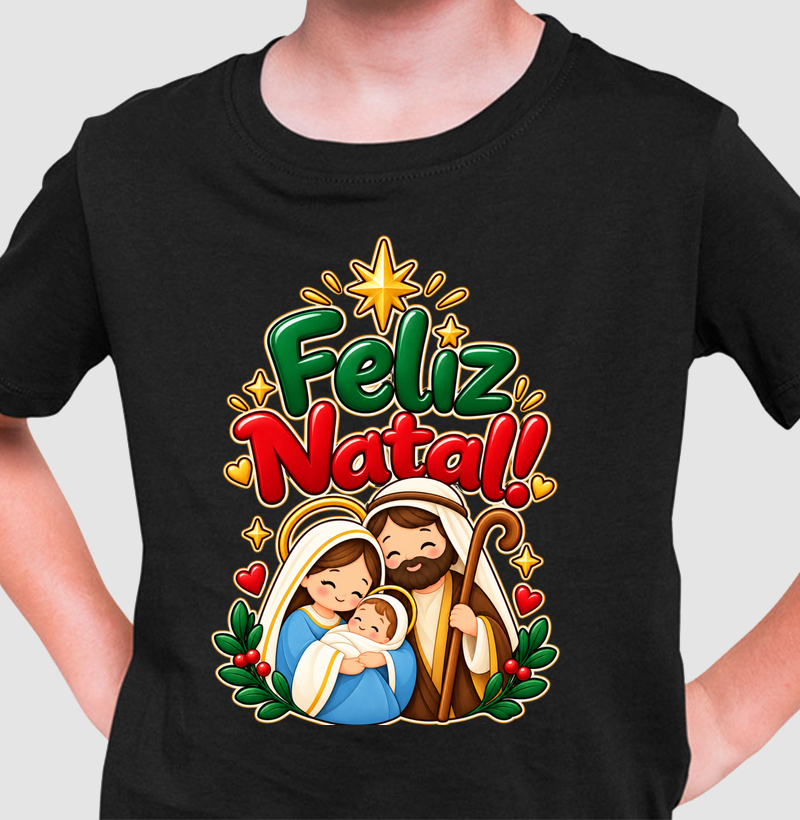 Feliz Natal | Sagrada Família Kids - Camiseta Infantil