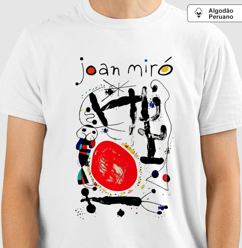 Camiseta Algodão Peruano Tanguis Joan Miró Arte Surrealista