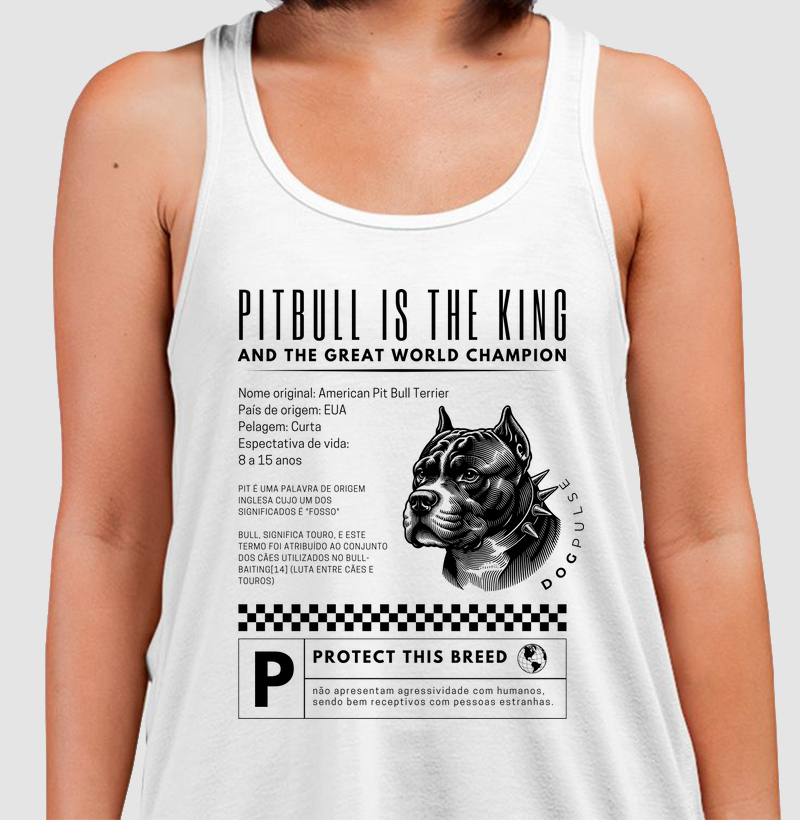 Camiseta Regata Dog Pulse Pitbull Is The King – Royal Strength