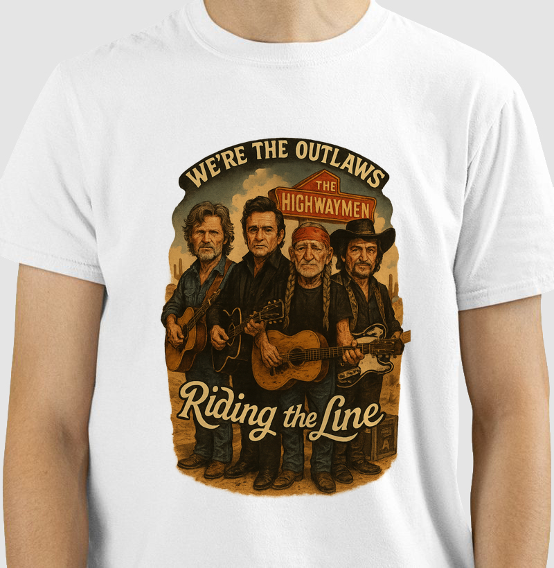Camiseta Country Masculina Highwaymen – We Are Outlaws Western Style