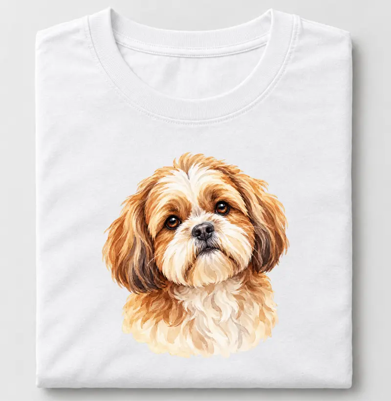 Shih Tzu aquarela - Camiseta