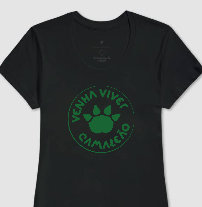 Camiseta Feminina Viver Camaleão
