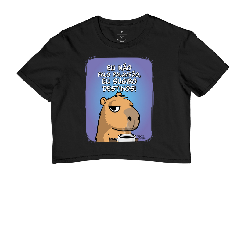 Camiseta Capivara Sugiro Destinos - Cropped