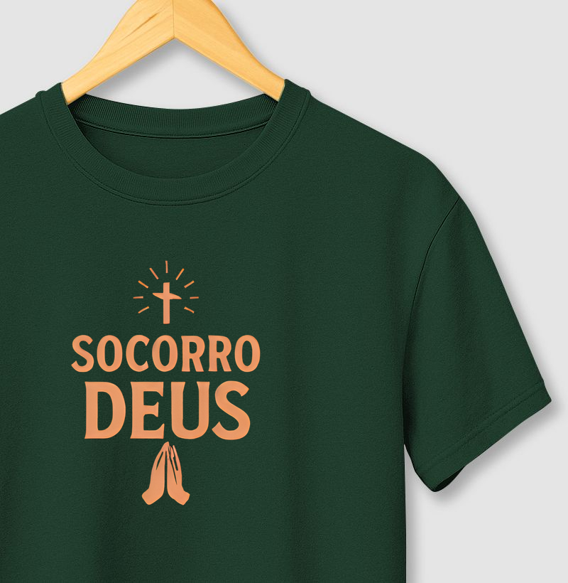  Camiseta Socorro Deus.  Coleção Música. Masculina e Feminina. Algodão Premium.