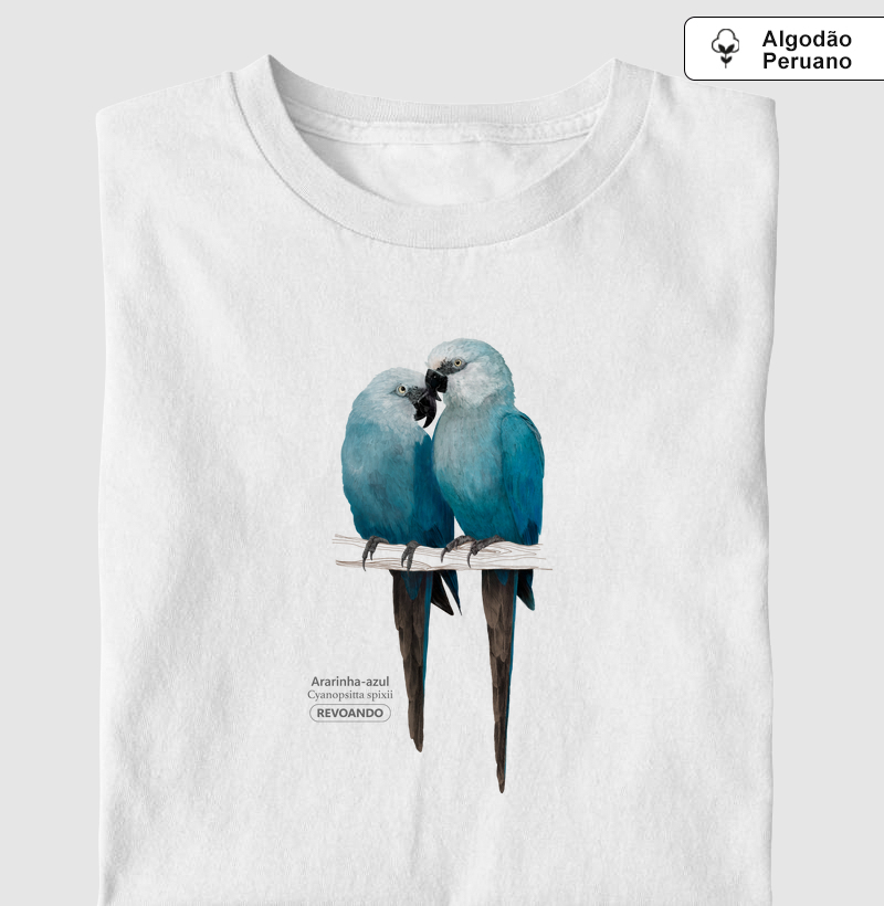 Inky Aves - Ararinha-azul - Algodão Peruano