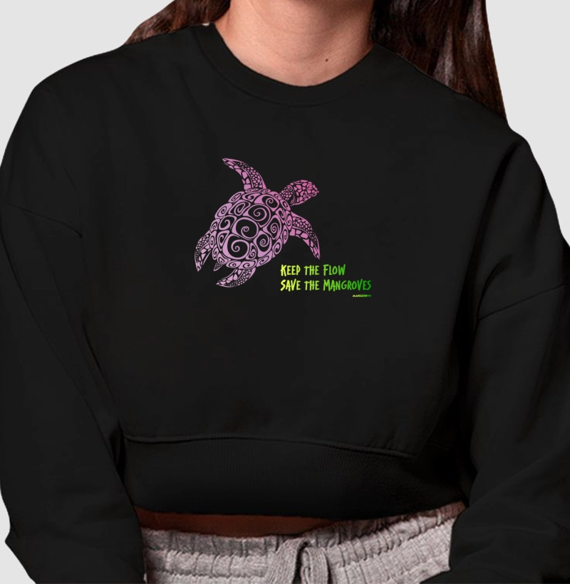 MOLETOM CROPPED TARTARUGA MARINHA