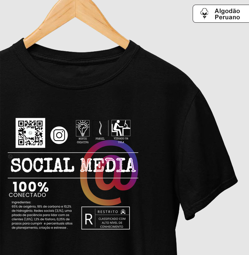 Camiseta algodão peruano Social Media 