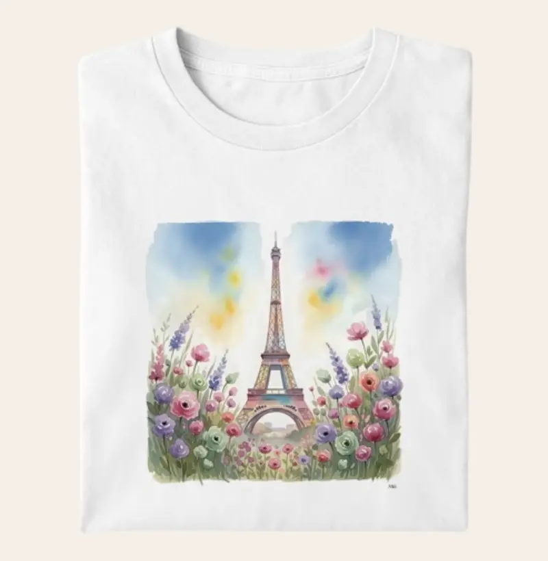 Camiseta Algodão Premium - Jardim de Paris