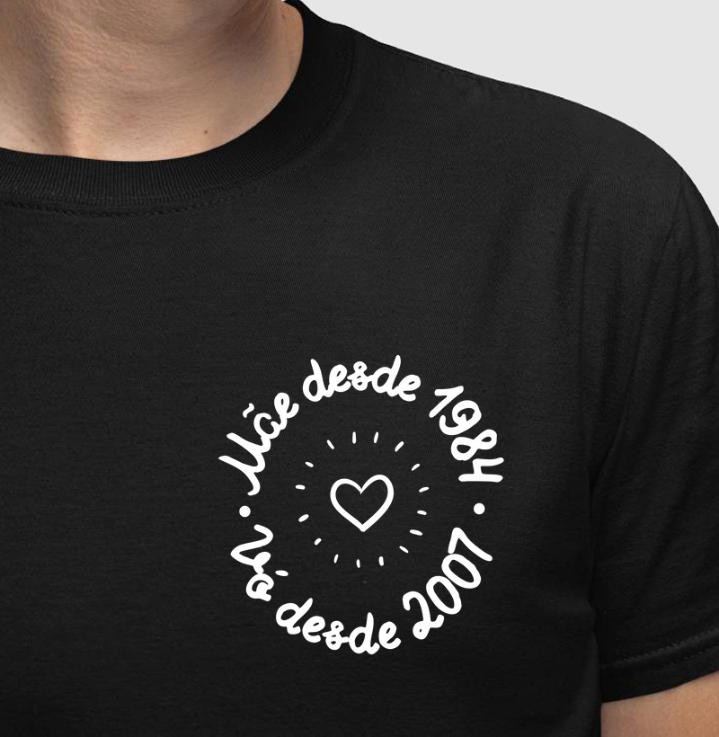 Coração de Mãe & Vó 1984|2007 (PARA OUTRAS DATAS ENVIAR WHATS ANTES DE COMPRAR)