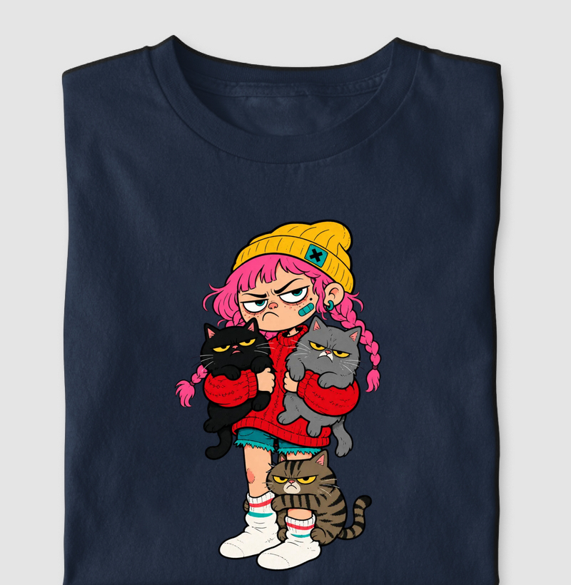 Cara Feia, Coração Felino - Camiseta