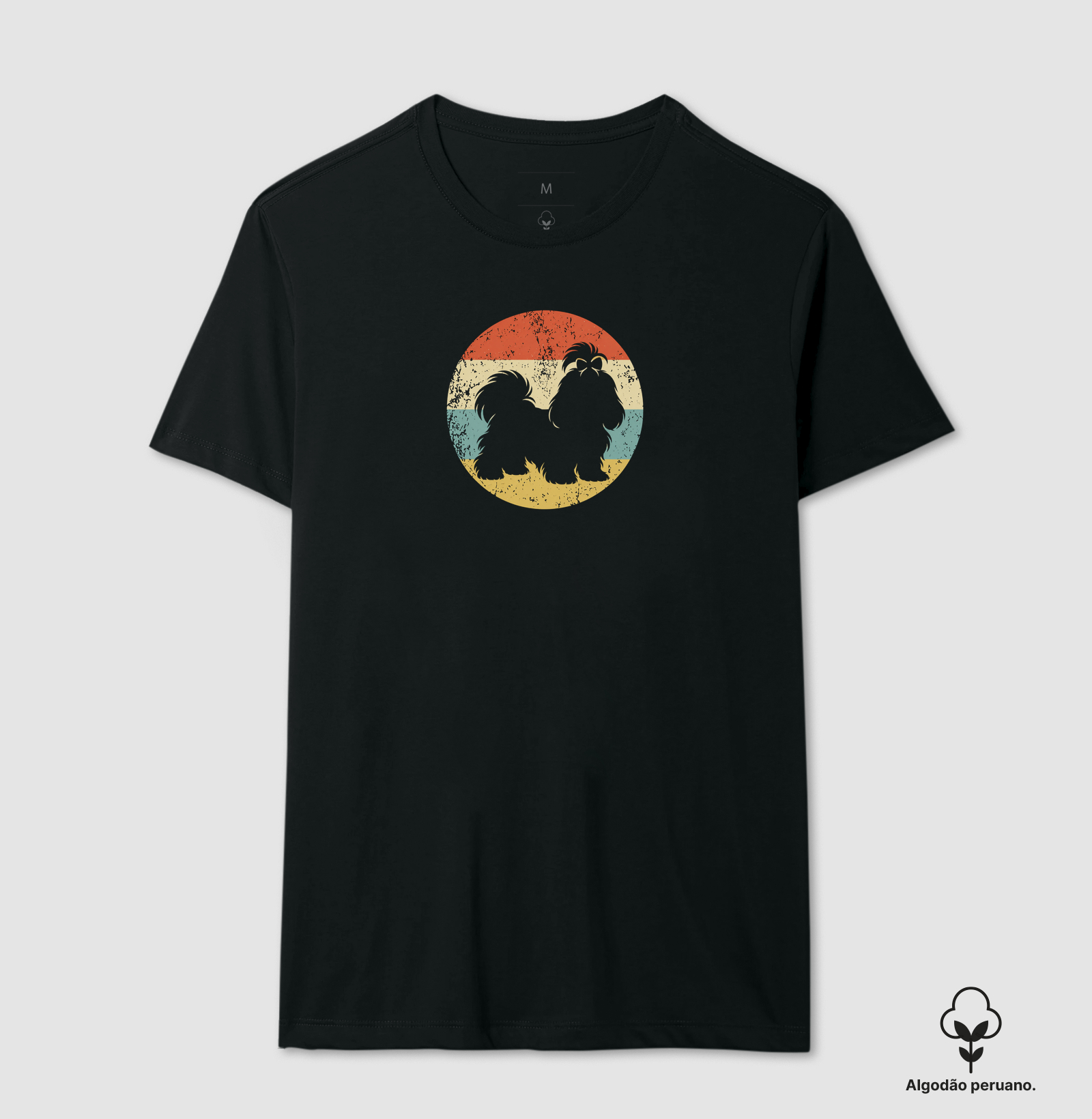 Shih Tzu vintage - Camiseta Algodão Peruano