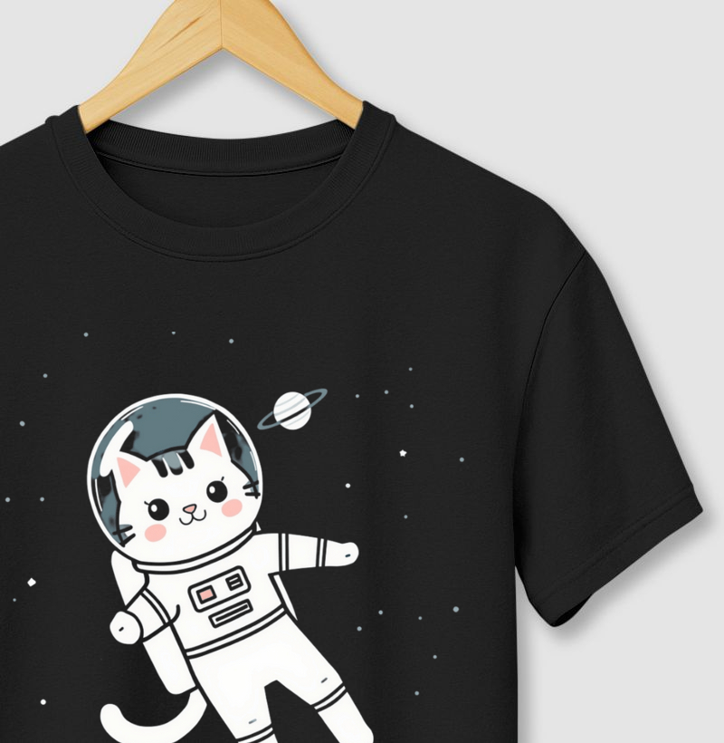 Camisa Streetwear Gato Astronauta