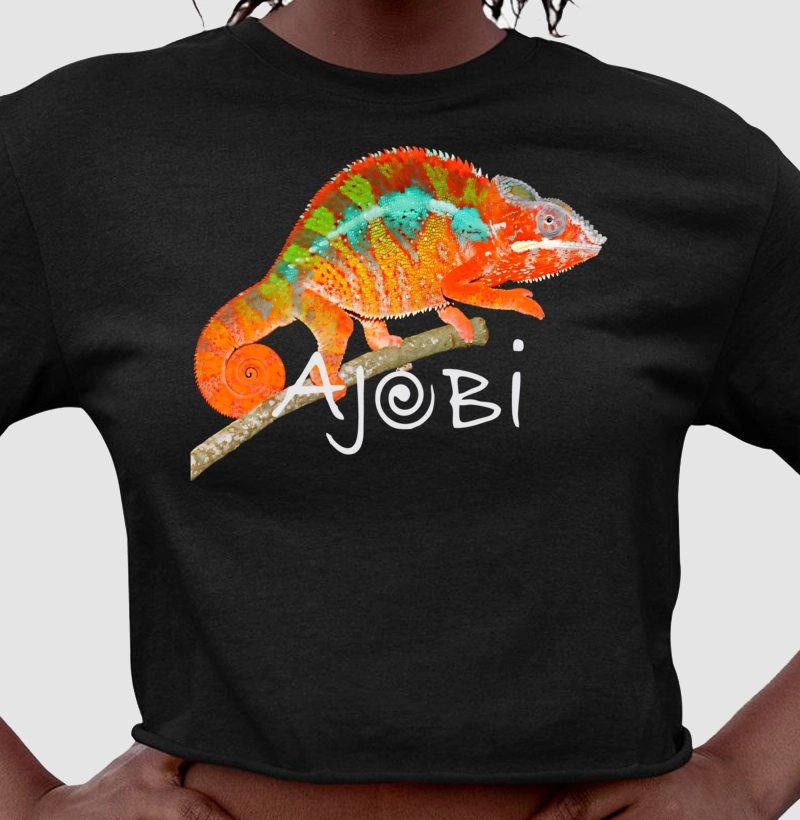 cropped 1/2 malha 100% algodão 30.1 penteada Ajobi Camaleão