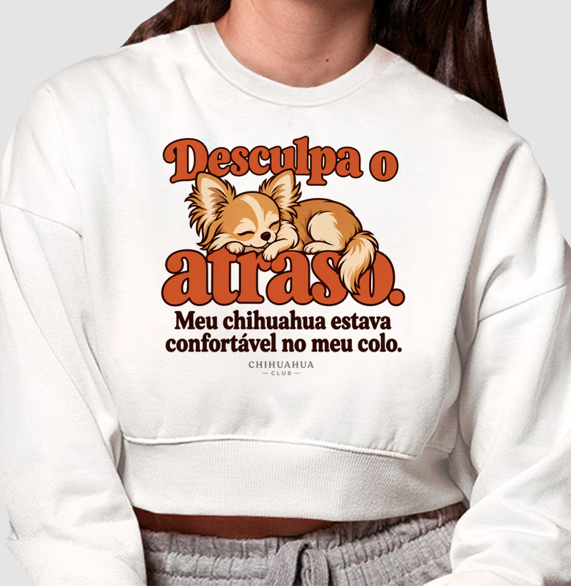 Desculpa o atraso - Cropped Moletom