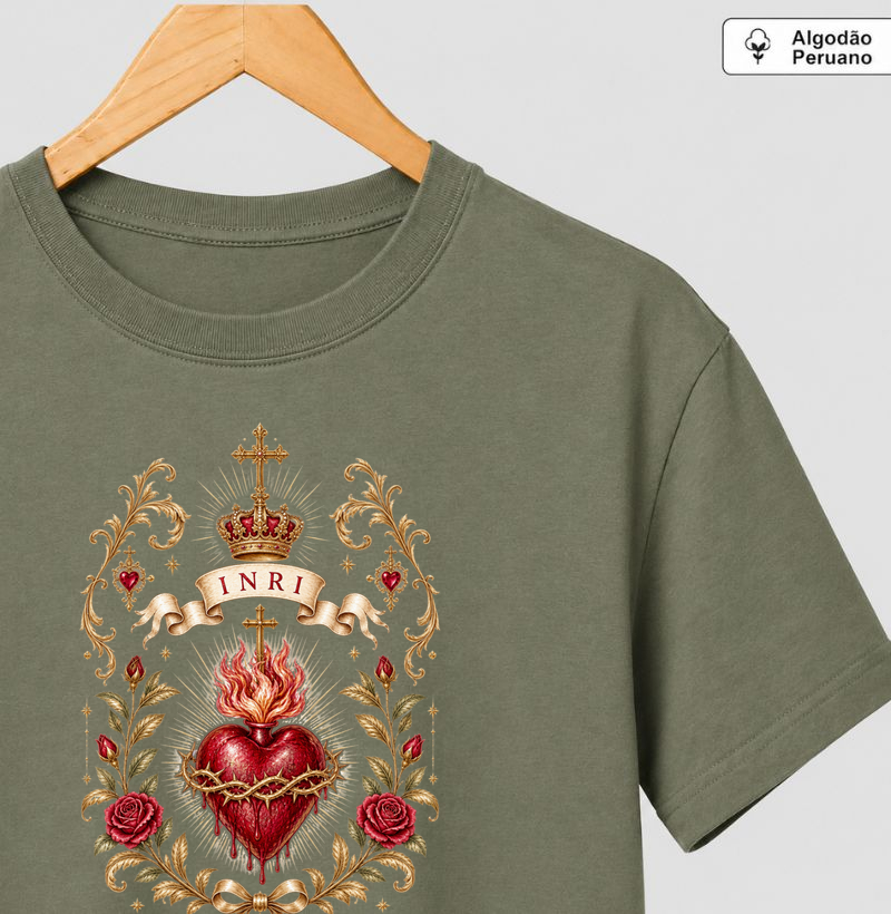 Camiseta Algodão Peruano Cor Iesu