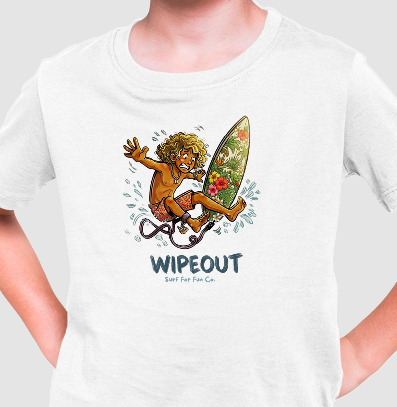 Estampa Exclusiva Surf "WIPEOUT" - Camiseta Masculina de Alta Qualidade
