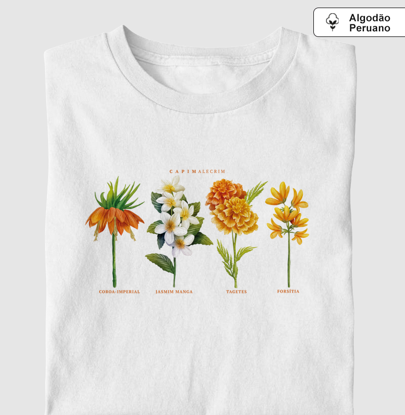 T-shirt Quarteto Floral -  Algodão Peruano