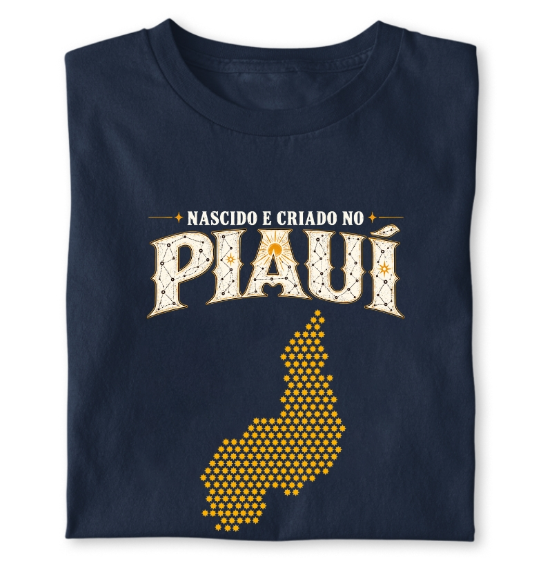 Camiseta Nascido e Criado no Piauí | OxenteWear - Camiseta