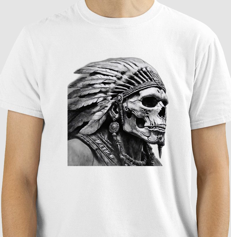 Camiseta Adulta - Índio Caveira