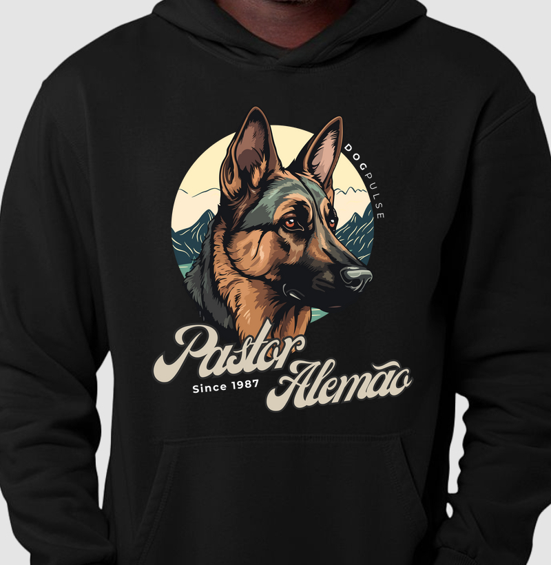 Hoodie Moletom Pastor Alemão Busto Dog Pulse