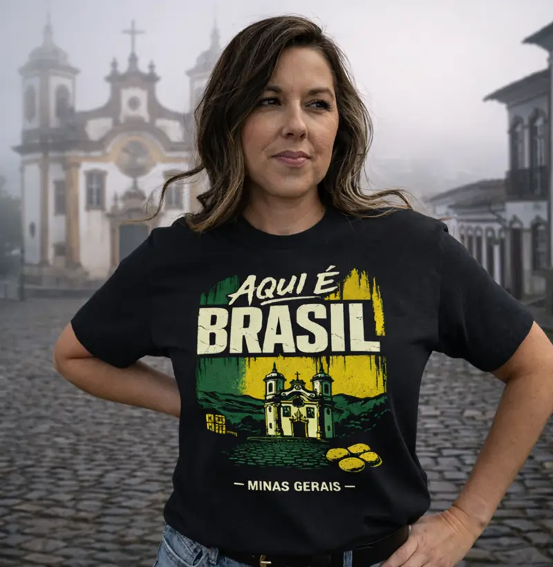 Camiseta Filhos da Patria Aqui e Brasil Minas Gerais