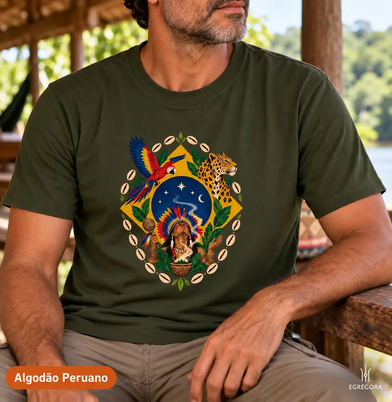 Brasil Ancestral - Camiseta Algodão Peruano