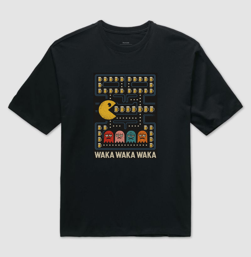camiseta-pacman-cerveja-waka-waka-humor-geek-retrô
