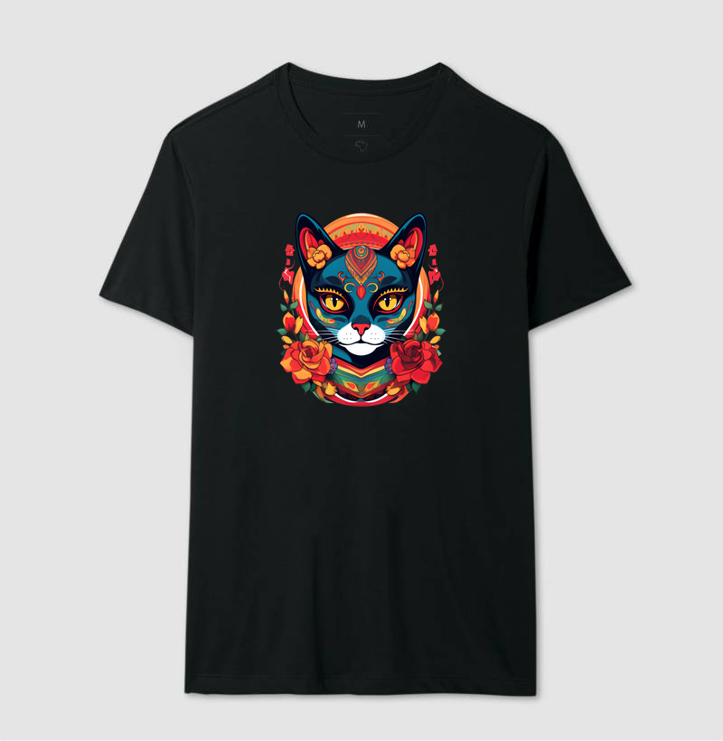 Camiseta Floral Gato