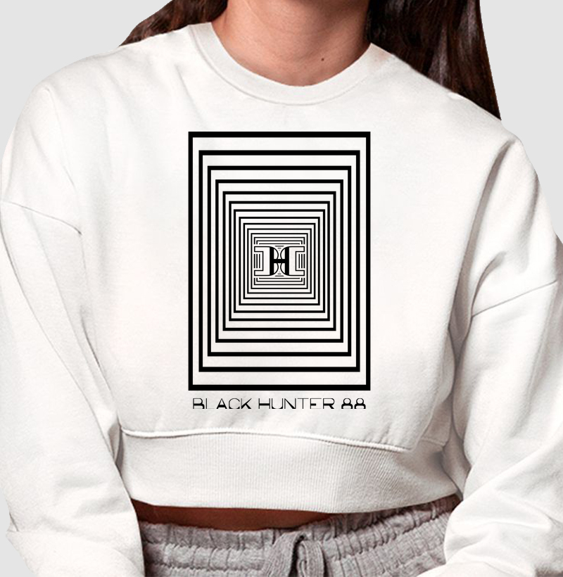 cropped moletom optical infinity black hunter