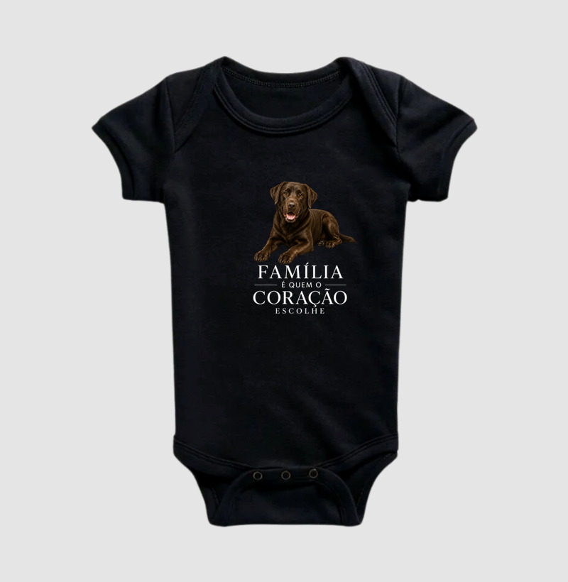 Labrador Chocolate - Família - Body Infantil