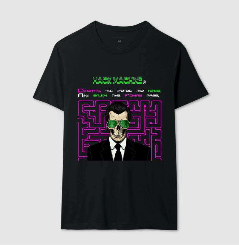 Camiseta Maze Protocol – Caveira Hacker / Hack Machine